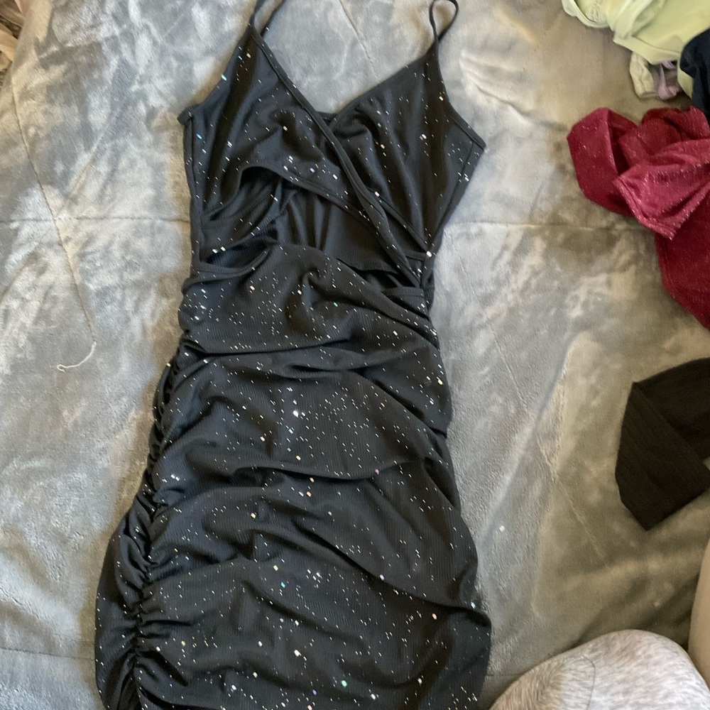 Petite small black and silver dress form SHEIN